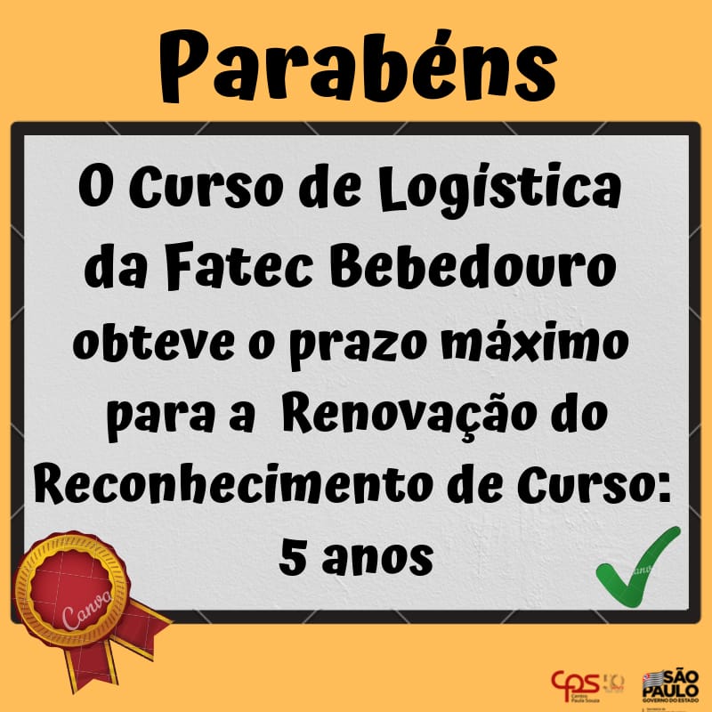 Foto da notícia Curso de LogÃstica é reconhecido por mais 5 anos